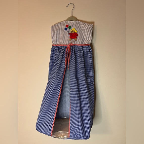 Vtg‎ Rare Paddington Bear Quilted Infant Diaper Stacker Holder Checkered Fabric - Picture 1 of 4